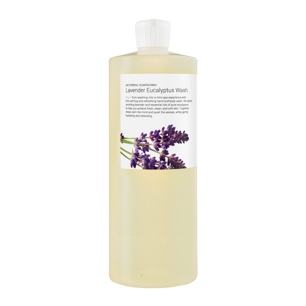 Turn washing into a mini-spa experience with this calming and refreshing hand and body wash. We blend soothing lavender and essential oils of pure eucalyptus to help you achieve fresh, clean, and soft skin. Together, these calm the mind and quiet the senses, while gently hydrating and cleansing.